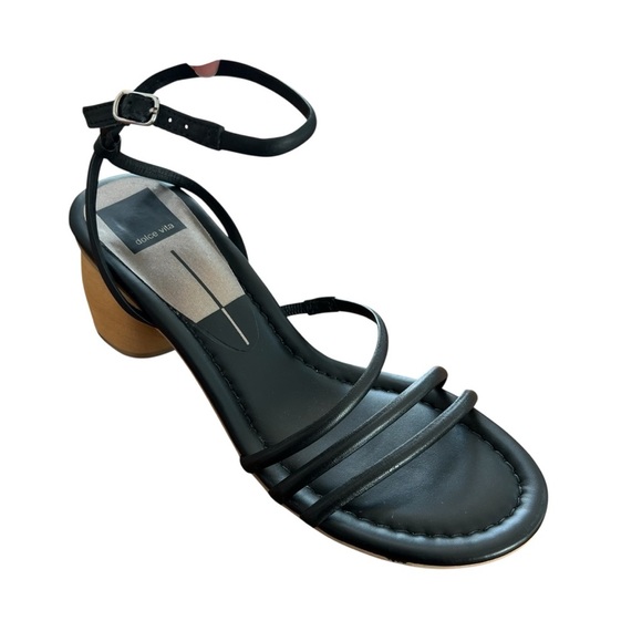 Dolce Vita Black and Tan Block Heel Sandals, 9.5 - Picture 7 of 9